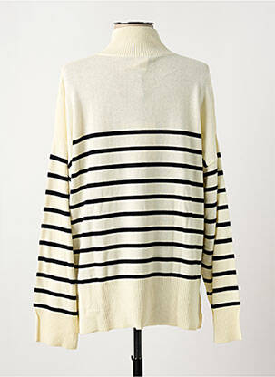 Pull stretch manches longues beige FIVE femme