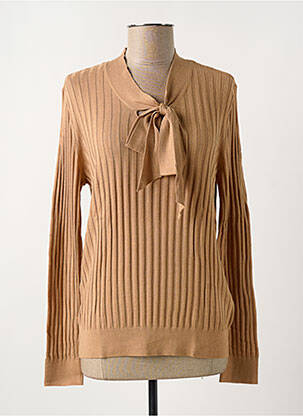 Pull stretch manches longues marron YAYA femme