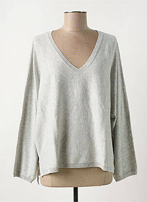 Pull col v manches longues gris HARRIS WILSON femme