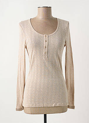 T-shirt manches longues manches longues beige INDI & COLD femme