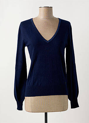 Pull col v manches longues bleu KOCCA femme
