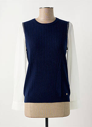Pull coupe cintrée manches longues bleu KOCCA femme