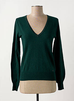 Pull col v manches longues vert KOCCA femme