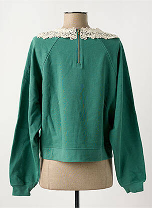 Sweat-shirt stretch manches longues vert IDANO femme