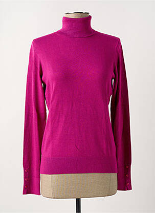 Pull col roulé stretch manches longues rose ZILCH femme