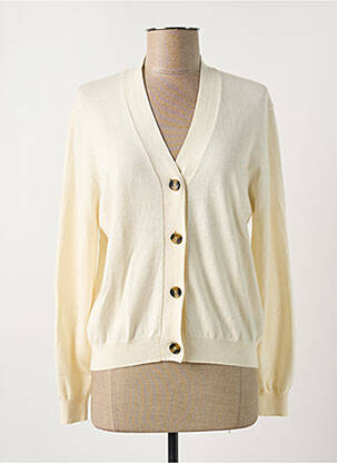 Gilet manches longues resserrée sur le bas beige JARDIN PRIVÉ femme