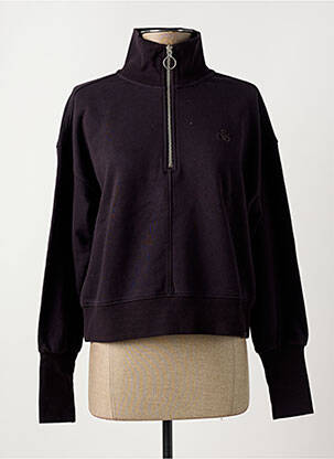 Sweat-shirt stretch manches longues noir SCOTCH & SODA femme