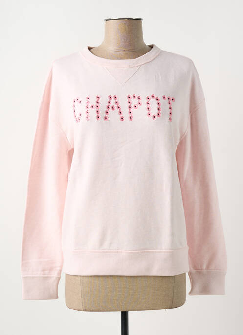 Sweat-shirt stretch manches longues rose FABIENNE CHAPOT femme