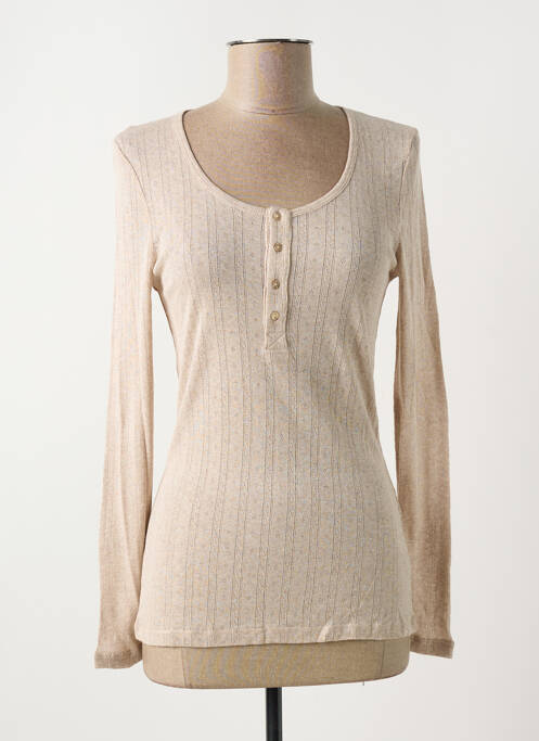 T-shirt manches longues manches longues beige INDI & COLD femme