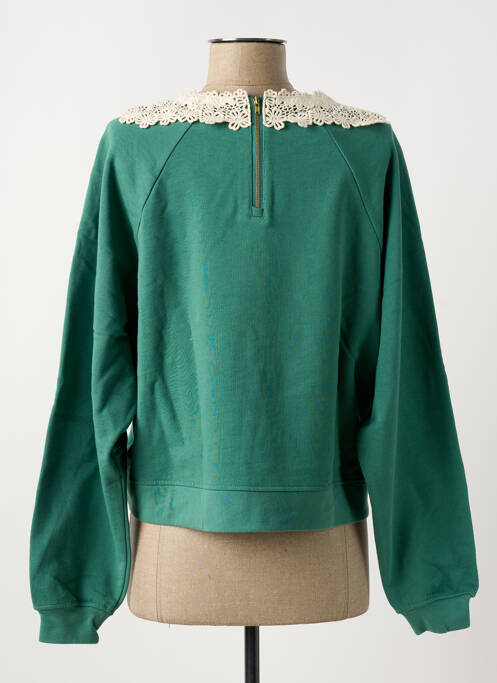 Sweat-shirt stretch manches longues vert IDANO femme