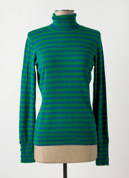 Pull col roulé coupe ajustée manches longues vert ZILCH femme