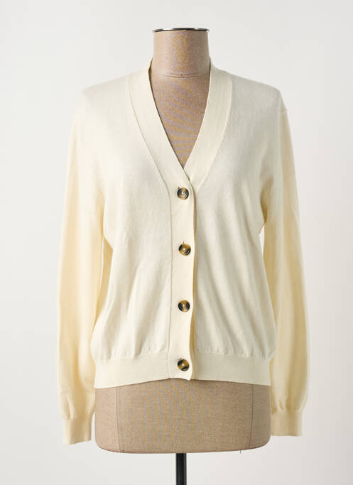 Gilet manches longues resserrée sur le bas beige JARDIN PRIVÉ femme