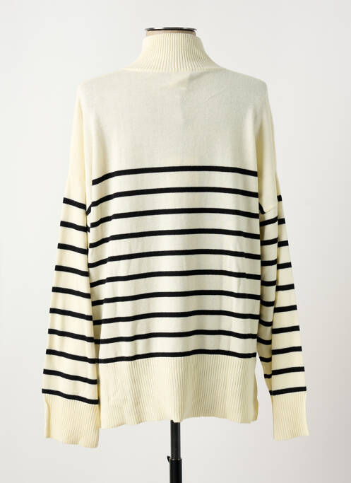 Pull stretch manches longues beige FIVE femme