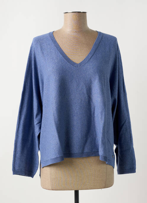 Pull col v manches longues bleu HARRIS WILSON femme