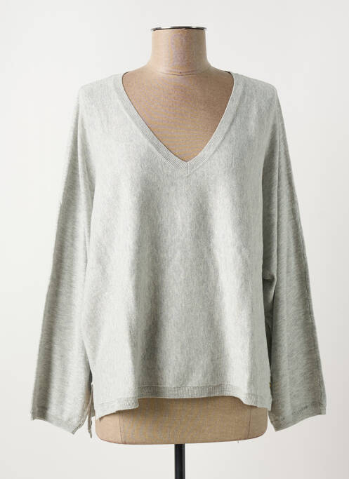 Pull col v manches longues gris HARRIS WILSON femme