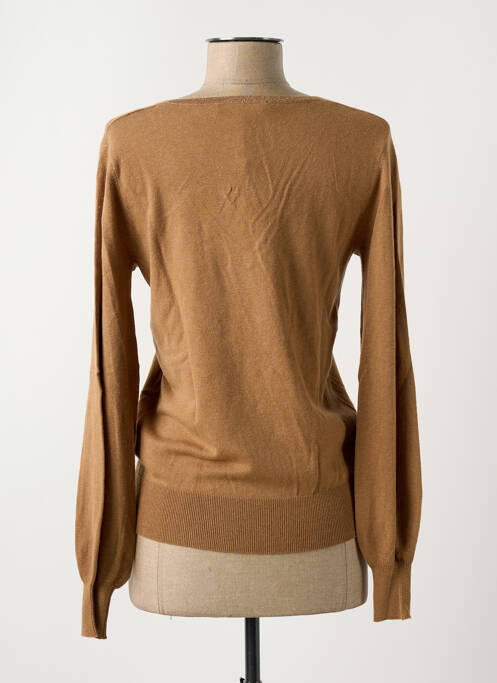 Pull col v manches longues marron KOCCA femme