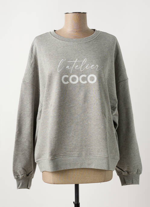 Sweat-shirt gris MADEMOISELLE FANI pour femme
