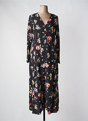 Robe longue manches longues manches longues noir YERSE femme