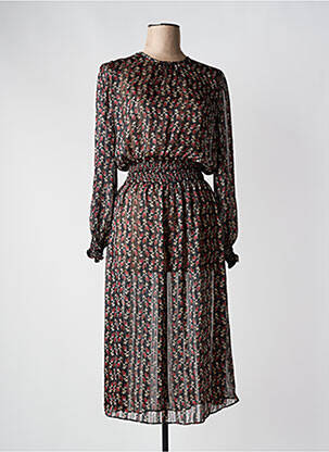 Robe longue manches longues manches longues noir TOUPY femme