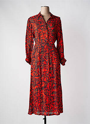 Robe longue manches longues manches longues orange LA PETITE FRANCAISE femme