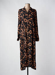 Robe longue manches longues manches longues noir YAYA femme