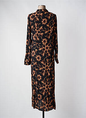 Robe longue manches longues manches longues noir YAYA femme