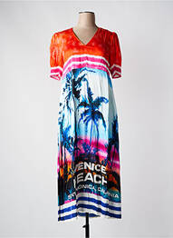 Robe longue manches courtes manches courtes bleu GRACE femme
