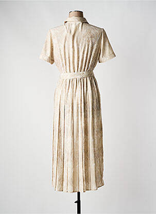 Robe longue manches courtes manches courtes beige YAYA femme