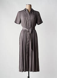 Robe longue manches courtes manches courtes gris YAYA femme