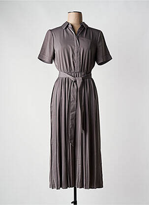 Robe longue manches courtes manches courtes gris YAYA femme