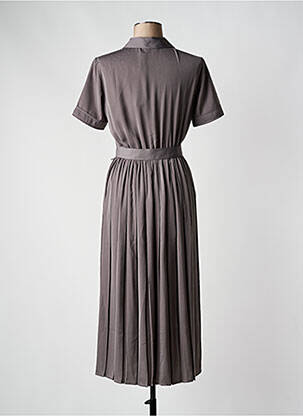 Robe longue manches courtes manches courtes gris YAYA femme