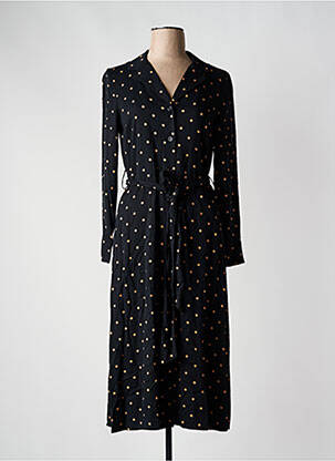 Robe mi-longue manches longues manches longues noir ZILCH femme