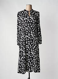 Robe longue manches longues manches longues noir ICHI femme