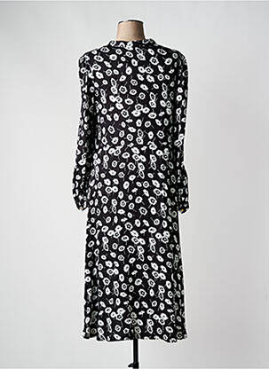 Robe longue manches longues manches longues noir ICHI femme