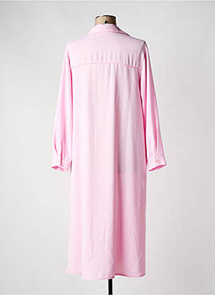 Robe mi-longue coupe fluide manches longues rose TOUPY femme