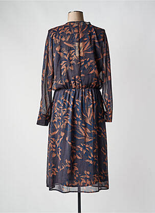 Robe mi-longue coupe fluide sans manche bleu TOUPY femme