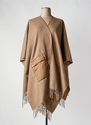 Poncho col v marron YAYA femme