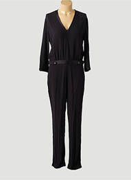 Combi-pantalon tissage crêpe manches longues noir IDANO femme