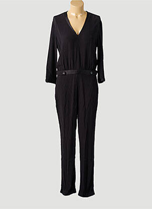 Combi-pantalon tissage crêpe manches longues noir IDANO femme