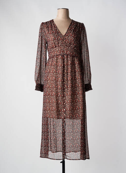 Robe longue manches longues manches longues rouge AN' GE femme
