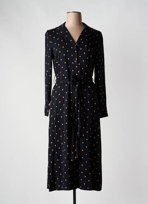 Robe mi-longue manches longues manches longues noir ZILCH femme