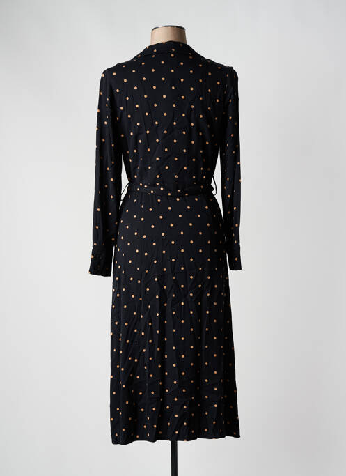 Robe mi-longue manches longues manches longues noir ZILCH femme