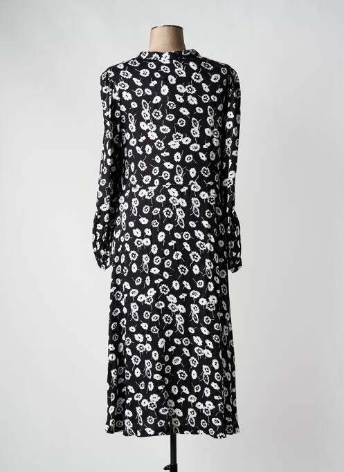 Robe longue manches longues manches longues noir ICHI femme