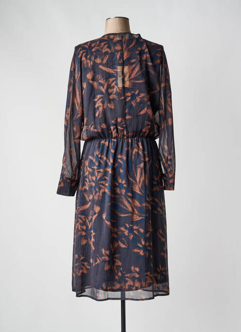 Robe mi-longue coupe fluide sans manche bleu TOUPY femme