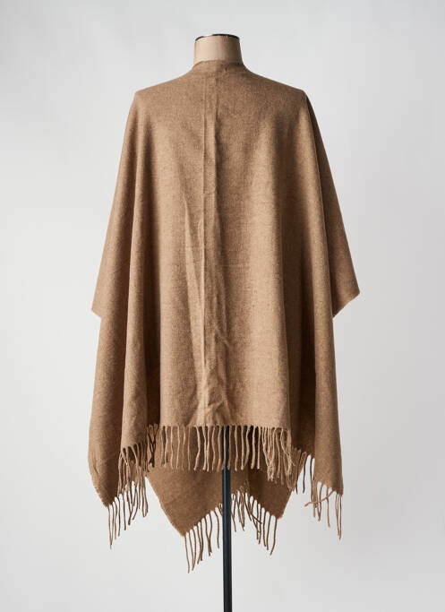 Poncho col v marron YAYA femme