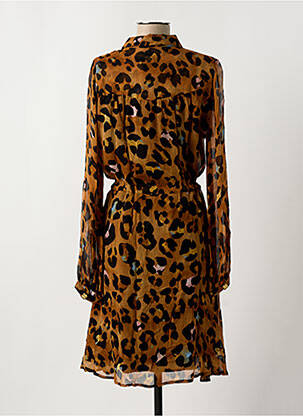 Robe mi-longue coupe fluide manches longues jaune FABIENNE CHAPOT femme