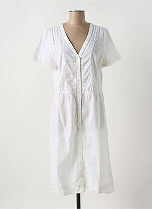 Robe mi-longue manches courtes manches courtes blanc HARRIS WILSON femme