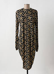Robe mi-longue imprimé fantaisie manches longues noir SCOTCH & SODA femme