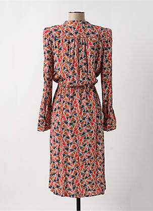 Robe mi-longue coupe fluide manches longues rouge LA PETITE ETOILE femme