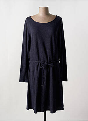 Robe mi-longue manches longues manches longues bleu MAJESTIC FILATURES femme